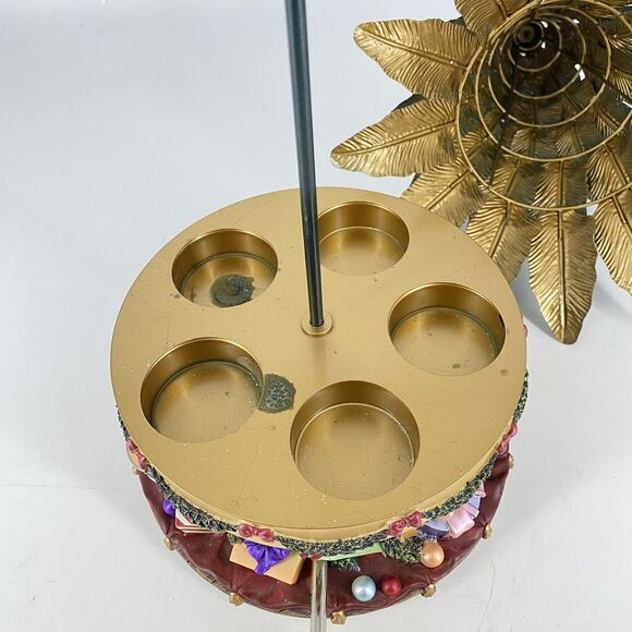 Partylite Musical Christmas Tealight Candle Holder Glowing Rotating Tree No Box - Picture 4 of 9